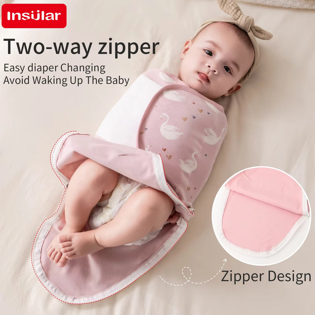Baby Swaddle with Bottom Zipper – Change Nappies Without Waking Baby